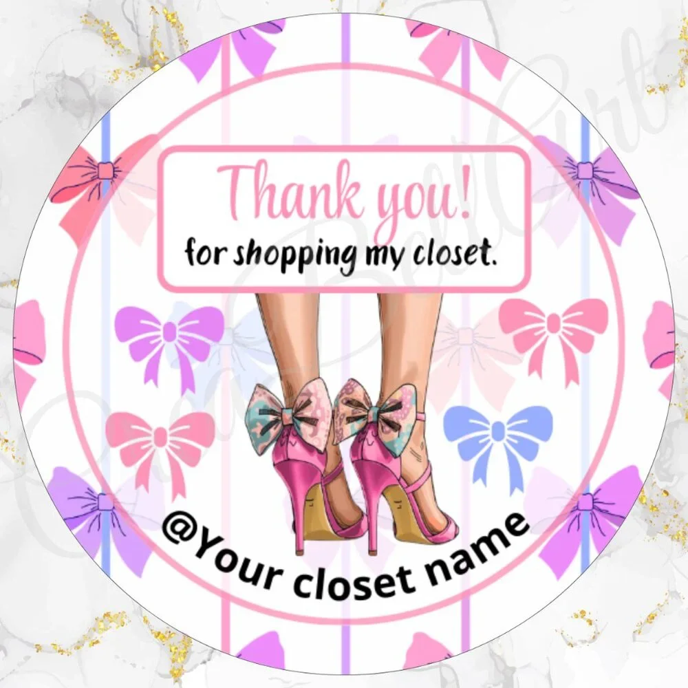 120 Pack Hight Heels Personalized Thank You Cards & Stickers